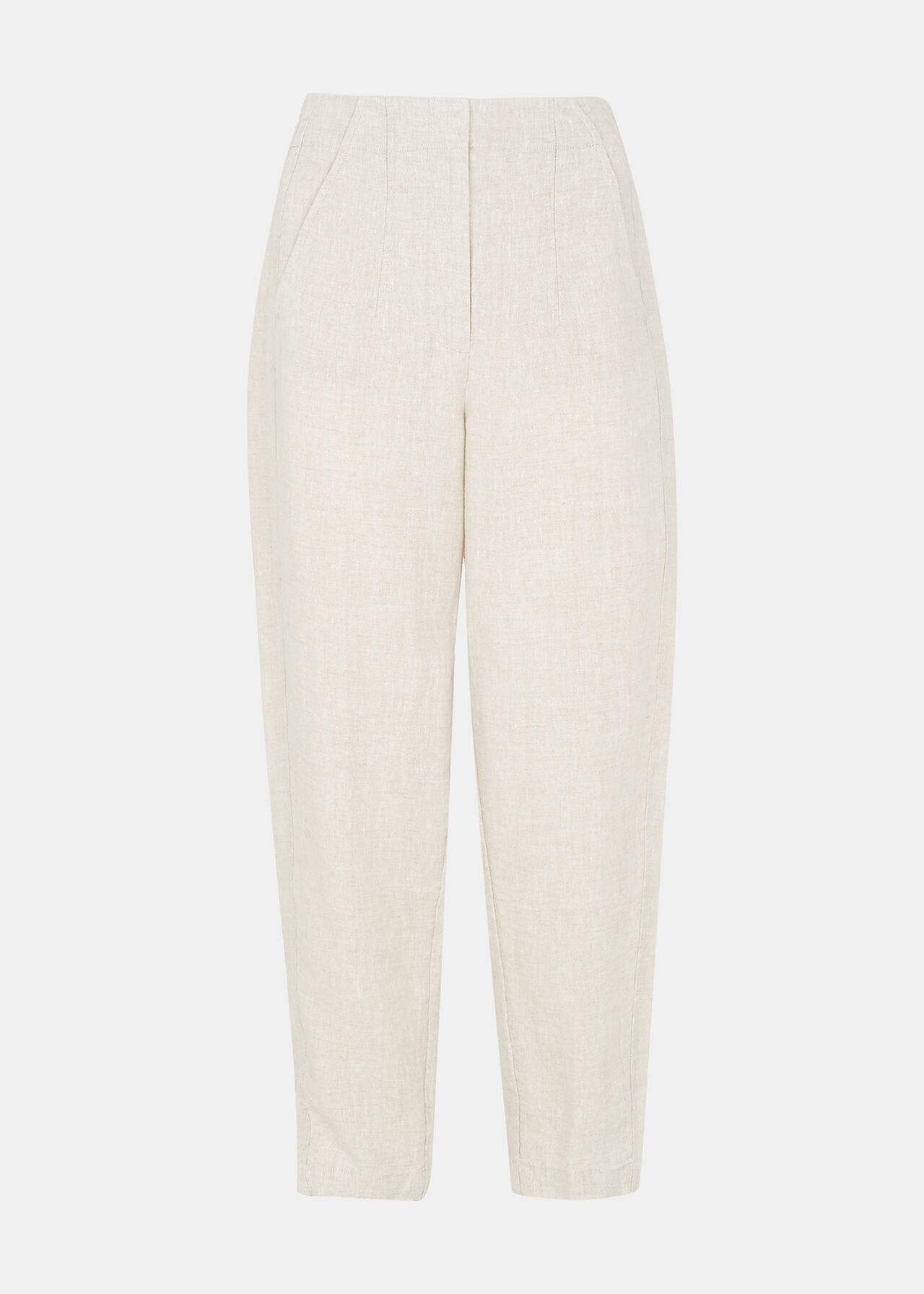 Linen Barrel Leg Trouser